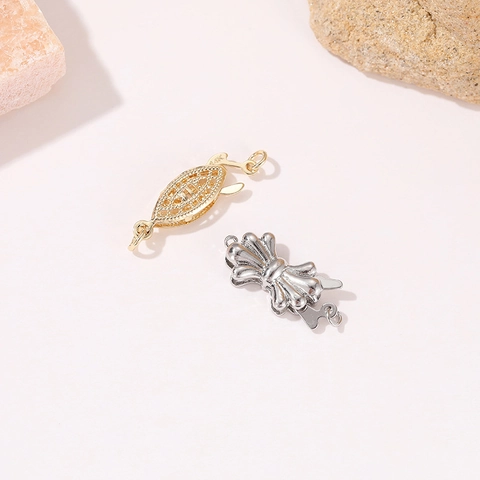 Accessoires de Bijouterie Main Laiton Nœud Filigrane Fermoir Connecteur Pour DIY Collier Bracelet Or Argent Plaqué
