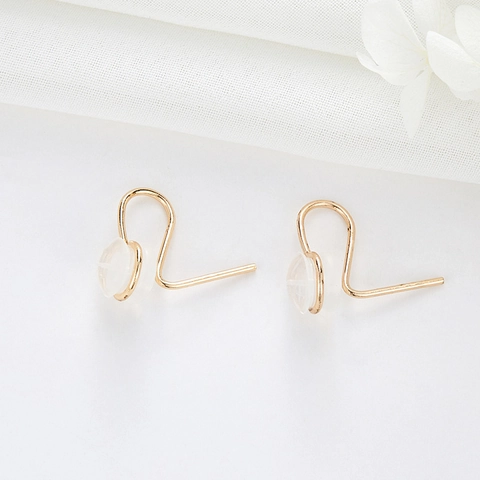 Componenti per Orecchini a Clip a Disco Rotondo in Rame Placcato Oro 14K per Orecchie Senza Buco Fai da Te Gioielli