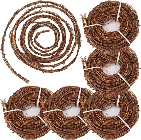 Vides de Ratán Secas Naturales Flexibles Marrón Corona de Plantas DIY Material Para Boda Jardín Navidad Fiesta Ventana Decoración