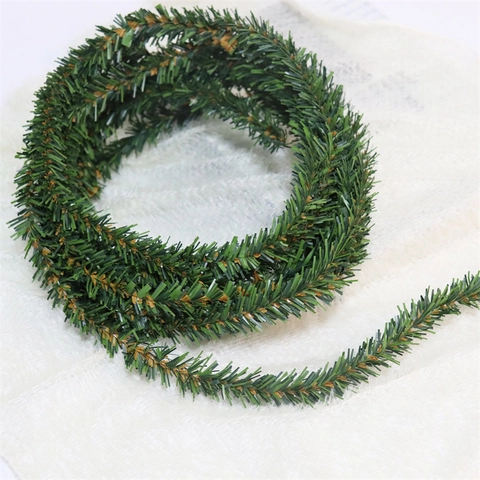 Realistische Kerst Dennennaald Guirlande Groen PVC Kunstmatige Guirlande Buigbaar DIY Kerstkrans Decoratie Voor Wand Trappen Huis Feest
