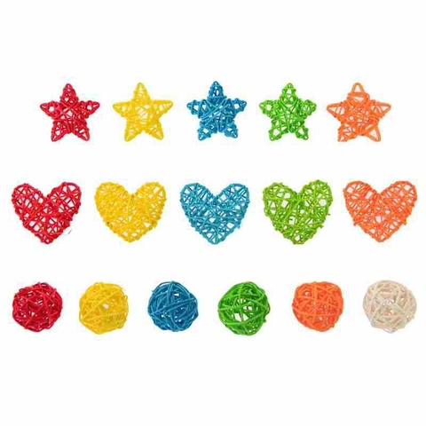 Adorno Colgante de Estrella de Cinco Puntas de Ratán Tejido para Árbol de Navidad Hogar Fiesta Decoración Manualidades