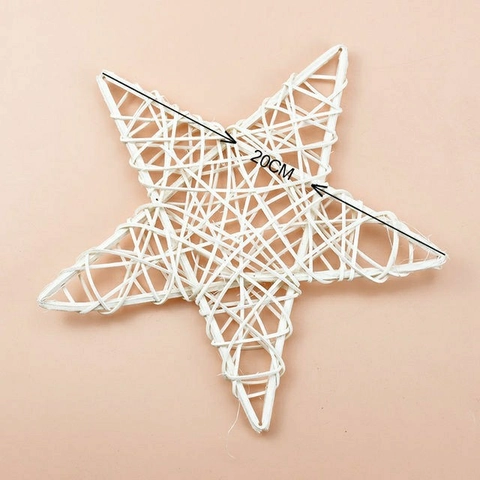 Weißer Rattan Stern Gewebtes Pentagramm Hängende Dekoration Für Weihnachten Hochzeit Zuhause Natürliche Rebe Stern Wand Dekor