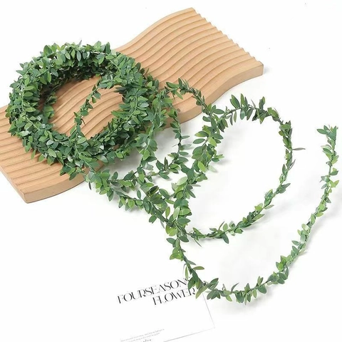 7.5m DIY Artificial Green Leaf Garland Flexible Wire Rattan For Wedding Party Home Decoration Handmade Floral Accessories