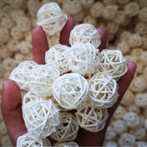 Palline di Rattan Intrecciate Naturali Per Accessori Per Aromaterapia Decorazione Domestica Sfere Decorative di Vimini Festa Matrimonio Artigianato DIY