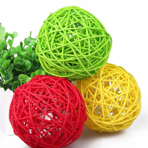 Palle Decorative Intrecciate in Rattan Colorate per la Casa Matrimonio Festa Fai da Te Artigianato Centrotavola Ornamenti Forniture
