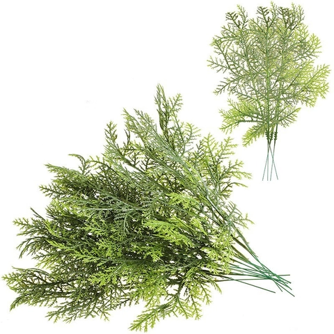 Künstliche Weihnachts Kiefernzweige PE Material Grüne Zypressenblätter DIY Girlande Kranz Herstellung Für Zuhause Feiertag Hochzeit Dekor