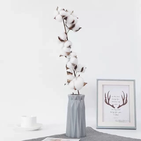 Natural Dried Cotton Flower Bouquet For Home Decor Minimalist Nordic Style White Cotton Bolls Stems For DIY Wedding Arrangement