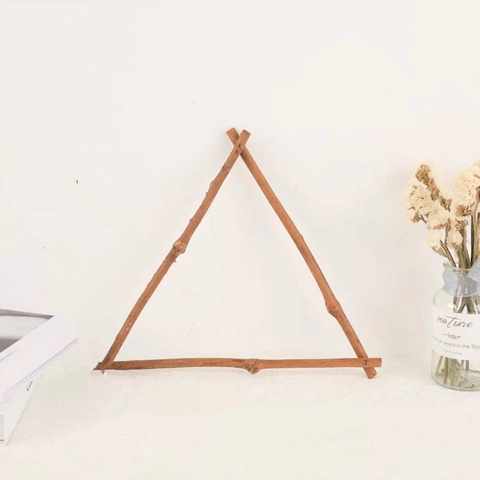 Cornice Triangolare in Rattan Naturale Fatta a Mano Decorazione Fai da Te Natale Casa Rustica Articoli per Feste Asilo