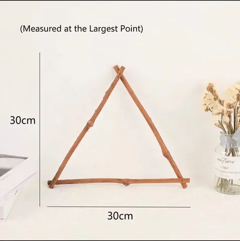 Cornice Triangolare in Rattan Naturale Fatta a Mano Decorazione Fai da Te Natale Casa Rustica Articoli per Feste Asilo