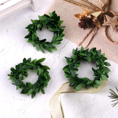 Kerst Simulatie Groen Blad Rode Bes Servetring Set Natuurlijke Wijnstok Dennenappel Tafeldecoratie Voor Feestelijke Vakantie Partij Diner Decor