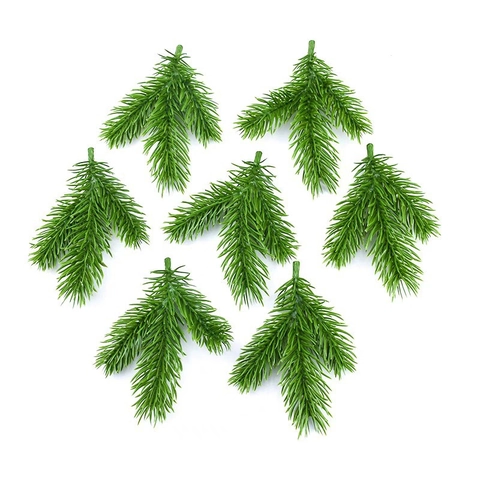 Künstliche Kiefernnadelzweige Grünes PVC Simulierte Kiefernzweige Für Weihnachtsbaumkranz DIY Dekoration Fotorequisiten