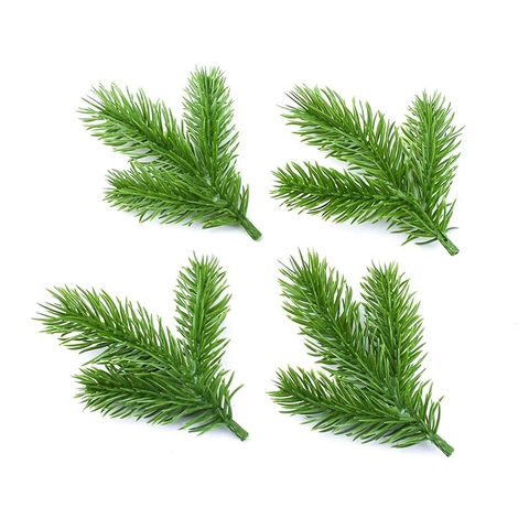 Künstliche Kiefernnadelzweige Grünes PVC Simulierte Kiefernzweige Für Weihnachtsbaumkranz DIY Dekoration Fotorequisiten