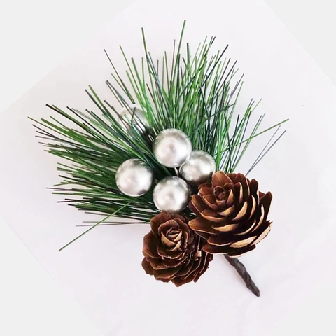 Ramas de Pino Navideñas Artificiales Con Bayas y Piñas para Árbol de Navidad Guirnalda Bricolaje Fiesta Hogar Decoración