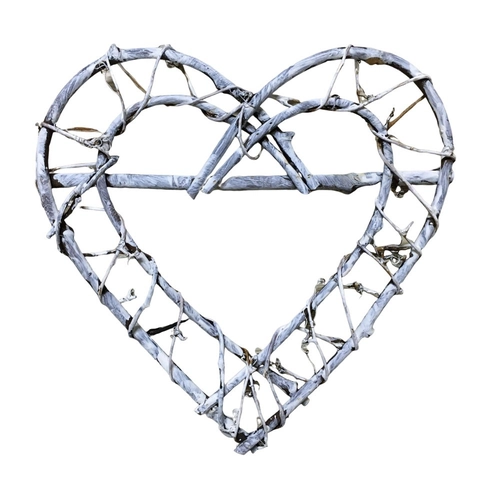 Natural Rattan Double Heart Wreath Handmade Rustic Woven Hanging Decoration For Home Wedding Christmas Wall Decor Hanging