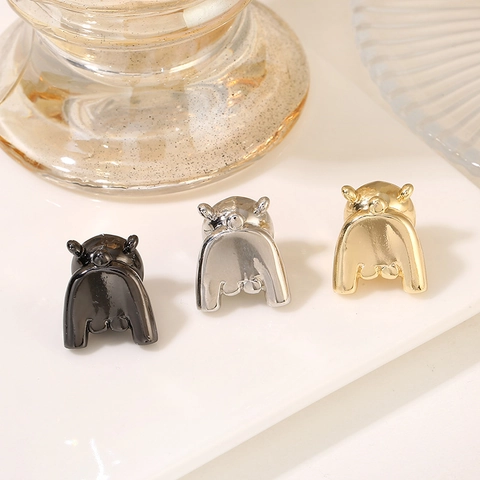Composants de Bijoux DIY Style Baroque en Cuivre Plaqué Or Base d'Ours et Ailes pour Fabrication de Boucles d'Oreilles et Colliers