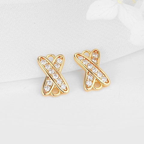 Copper Zirconia DIY Jewelry Making Connector Findings Hollow Fan Moon Star Geometric Pendants For Necklace Bracelet Earring Women Jewelry Accessories