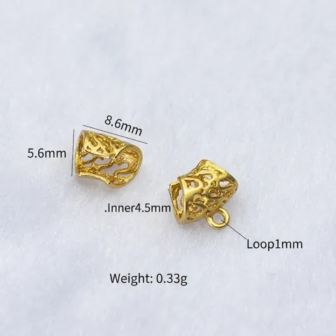 Connettore a Tubo con Motivo a Nuvola Cava Ottone Placcato Oro 14k Accessorio per Gioielli DIY per Bracciale Collana Pendente