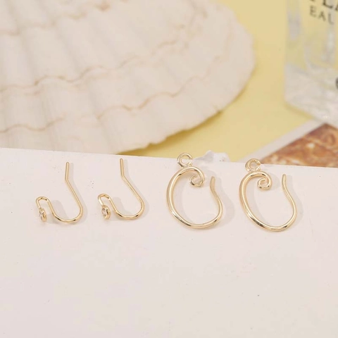 Simple 14K Gold Plated Copper Earring Hooks DIY Jewelry Making Accessories With Rhinestone Inlaid Handmade Material Pack For Women