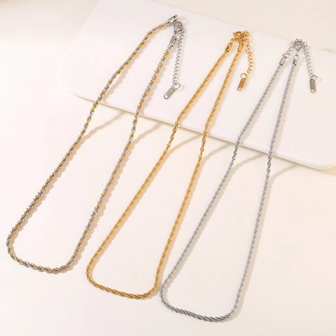 Minimalistische Edelstahl Kordelkette Halskette Für Damen Light Luxury Nische Design Seilkette Schmuck Zubehör Geschenk