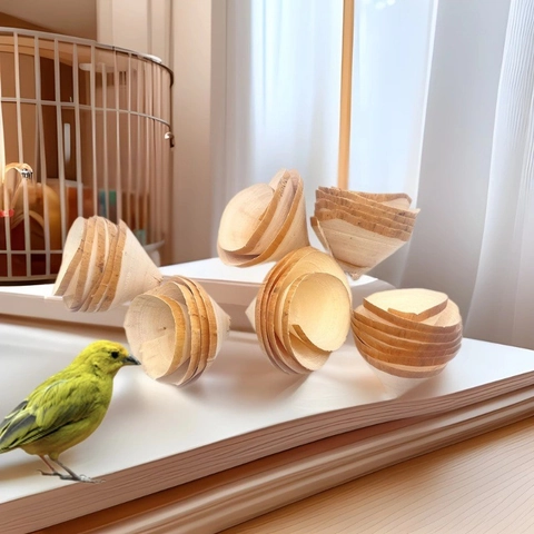 Natural Wood Spiral Roll Small Pet Molar Toy Hamster Parrot Cage Landscaping Teeth Grinding Accessory Handmade Log Deco