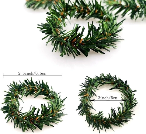 Portatovagliolo in PVC Verde Simulato con Aghi di Pino Natale Stile Europeo Decorazione Tavola Ghirlanda per Casa Matrimonio Festa