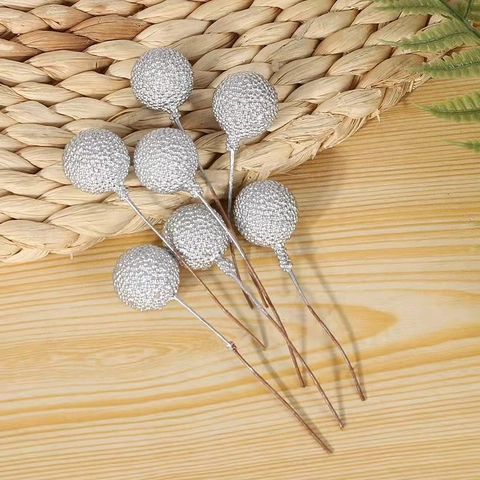 Artificial Holly Berries Stems Christmas Branches Foam Red Gold Silver Berry Sticks For Holiday Home Decor DIY Crafts