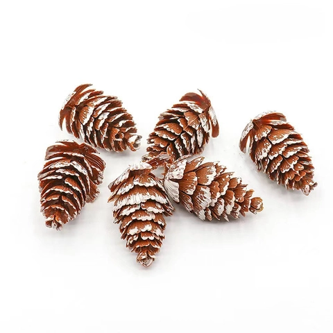 Pommes De Pin Simulées En Plastique Avec Effet De Givre De Neige Blanche Pour Bricolage Sapin De Noël Décoration Rustique