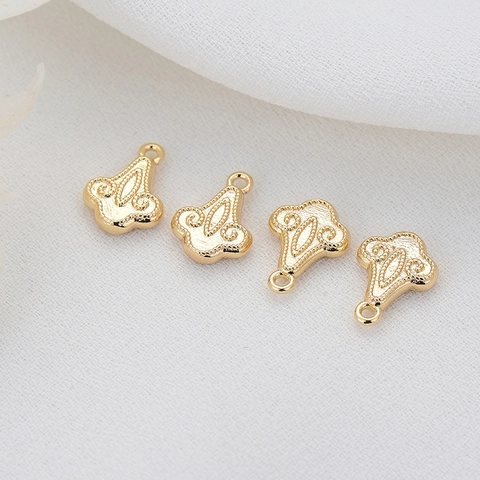 14K Gold Plated Hollow Copper Beads For DIY Jewelry Making Vintage Filigree Spacer Beads Oval Round Rectangular Shape Charms