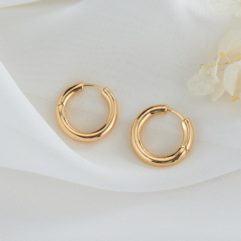 Minimalisti Orecchini a Cerchio Rotondi in Rame Placcati Oro 14K per Donna Componenti per Creazione Gioielli DIY