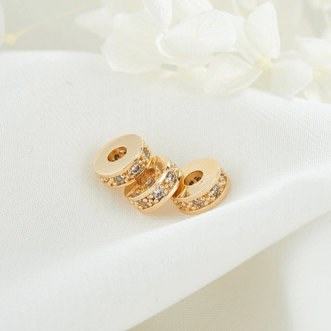 14K Gold Plated Brass Spacer Beads For Jewelry Making DIY Bracelets Necklaces Hollow Square Round Textured Metal Findings