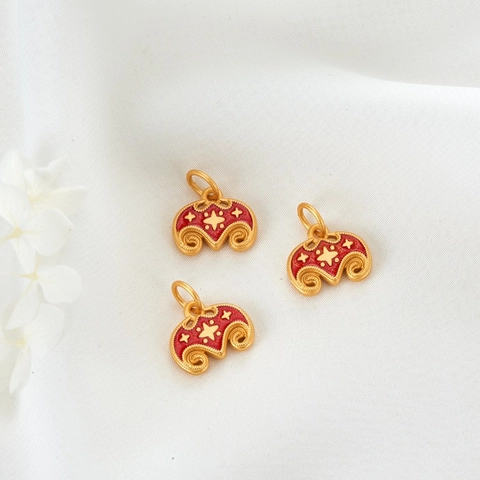 14K Gold Plated Copper Enamel Charms Vintage Chinese Style Fu Character Tiger Head Ruyi Lock Pendant DIY Jewelry Making Accessories