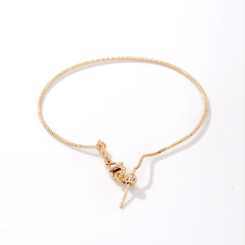 DIY Jewelry Brass 14K Gold Plated Wire Bangle Adjustable Box Chain Bracelet For Women Jewelry Making Findings Accessories