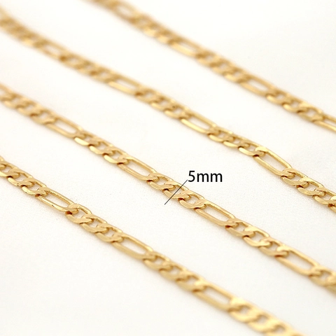 Catena Figaro in Ottone Accessorio per Creazione Gioielli DIY Placcato Oro 14K Catena in Metallo per Collane Orecchini Materiali Artigianali