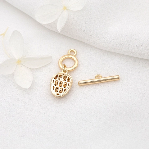 Koperen Kapittelsluiting Met 14K Vergulding Ingelegde Zirconia Slangenkop OT Gesp Sieraden Connector Voor Ketting Armband Maken