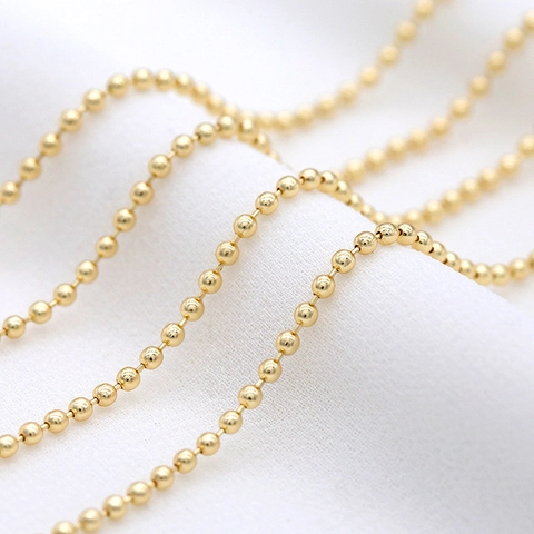 14K Gold Plated Brass Ball Chain Satellite Small Bead Chain For DIY Jewelry Making Necklaces Bracelets Jewelry Accessories