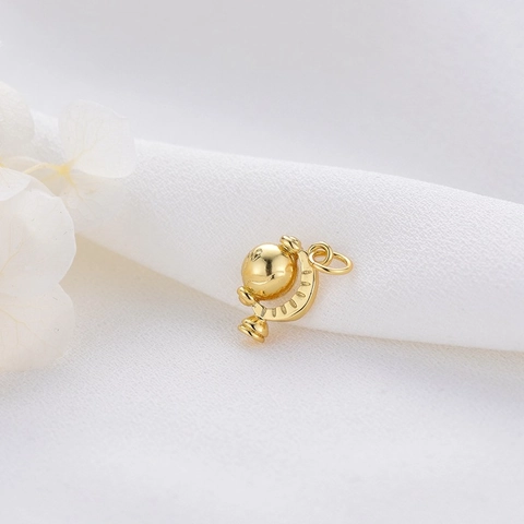 14K Gold Plated Brass DIY Jewelry Pendants Sun Moon Star Round Disc Globe Square Rhinestone Charms For Necklace Bracelet Making