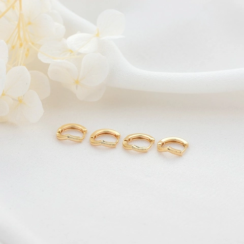14K Gold Plated Brass Earring Buckle DIY Jewelry Findings Leverback Ear Clips With Rhinestone Minimalist Earring Components