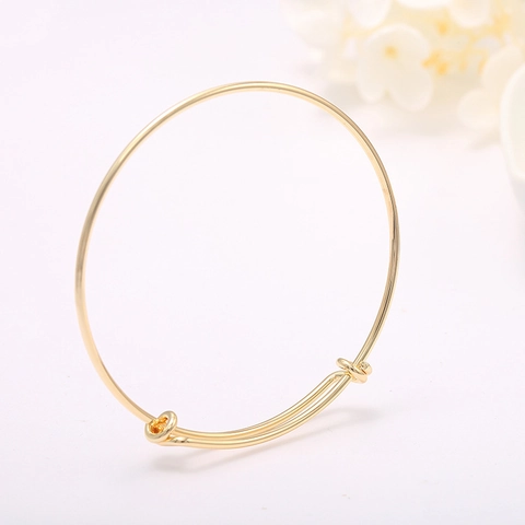 Minimalistisches Verstellbares Drahtarmband Für Damen DIY Schmuckherstellung Zubehör Gold Vergoldetes Kupfer Offenes Armband