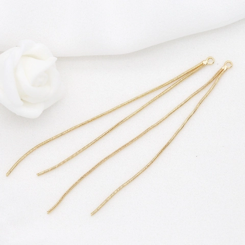 DIY Brass 14K Gold Plated Snake Chain Tassel Earring Accessories Korean Style Jewelry Making Findings Long Short Snake Chain Components Handcrafted Craft Parts