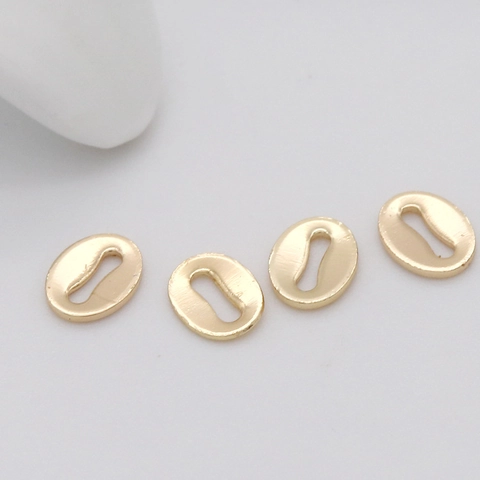 Messing Oval Kaffeebohnen Schmuckverbinder Mit 14k Gold Galvanisierung Für DIY Halskette Armband Herstellung Minimalistisches Metallteil