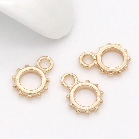 Pendentifs Breloques Rondes en Cuivre Plaqué Or 14K pour la Fabrication de Bijoux DIY Bracelets Colliers Fournitures Artisanales Composants Minimalistes