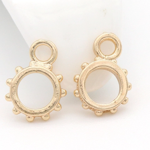 Pendentifs Breloques Rondes en Cuivre Plaqué Or 14K pour la Fabrication de Bijoux DIY Bracelets Colliers Fournitures Artisanales Composants Minimalistes