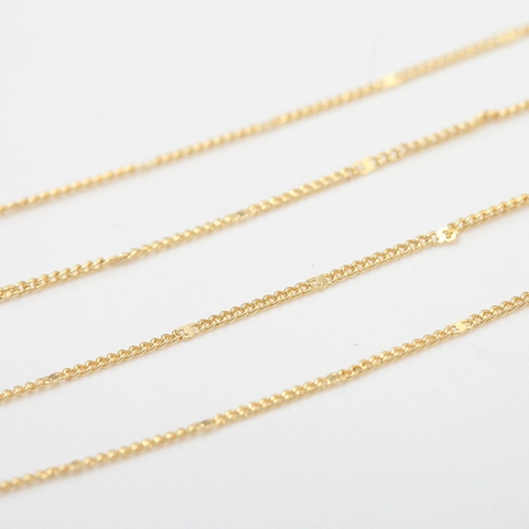 Cadena de Cobre Bañada en Oro 14K para Creación de Joyas DIY Pulseras Collares Accesorios Cadena de Eslabones Delicada