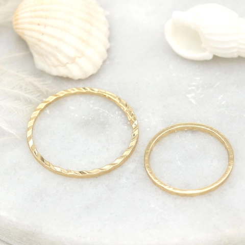 Copper Plated 14k Gold Circle Pendant Korean Geometric Textured Connectors For DIY Handcrafted Jewelry Making Pendants Accessories