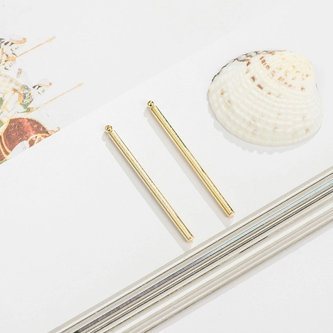 Pendentifs en Barre de Cuivre Plaqués Or 14K Breloques Géométriques en Bâton pour DIY Boucles d'Oreilles Collier Bijoux Minimalistes