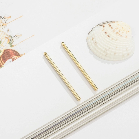 14K Gold Plated Copper Bar Pendants Geometric Stick Charms For DIY Earrings Necklace Jewelry Making Minimalist Accessories