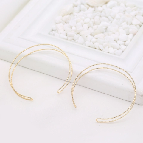 Minimalistisch Vergoldet Kupfer Offene Manschette Armreif DIY Schmuckherstellung Spira Zwirntextur Armband Zubehör Für Damen