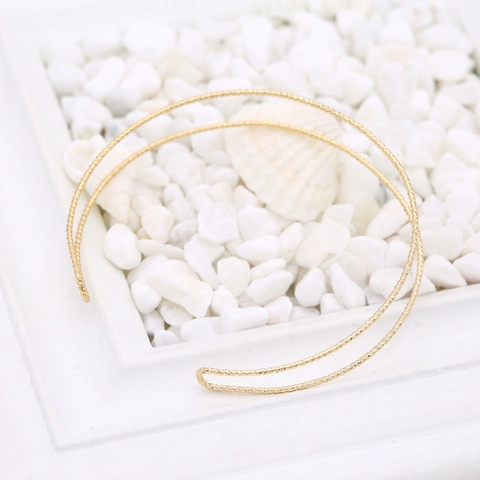 Minimalistisch Vergoldet Kupfer Offene Manschette Armreif DIY Schmuckherstellung Spira Zwirntextur Armband Zubehör Für Damen