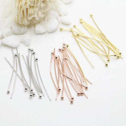 DIY Jewelry Making Copper Ball Head Pins 14K Gold Plated Round Head Pins Handmade Beading Accessories Craft Findings