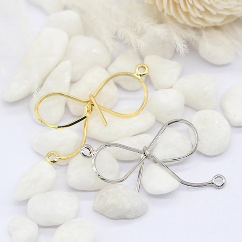 DIY Messing Draad Omwikkeld Strik Hanger Sieraden Connector 24K Verguld Voor Handgemaakte Oorbellen Kettingen Accessoires